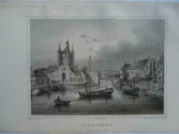 090 / Zierikzee    Staalgravure     1860, Antiek en Kunst, Kunst | Etsen en Gravures, Ophalen of Verzenden