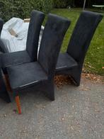 Gratis 6 donkerblauwe Eetkamerstoelen, Ophalen, Gebruikt, Zwart, Vijf, Zes of meer stoelen