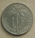 Belgisch Congo, 1 frank 1923 (Vlaams), Ophalen of Verzenden, Overige landen, Losse munt