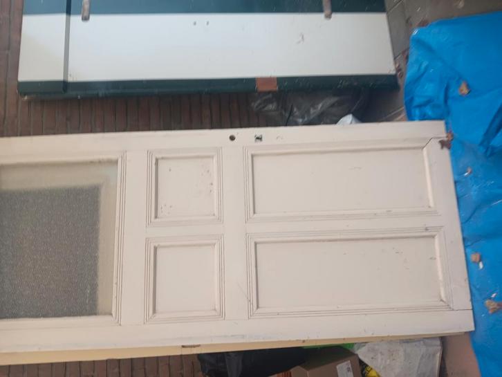 Oude hoge paneeldeuren met glas uit grachtenpand, Antiek en Kunst, Curiosa en Brocante, Ophalen