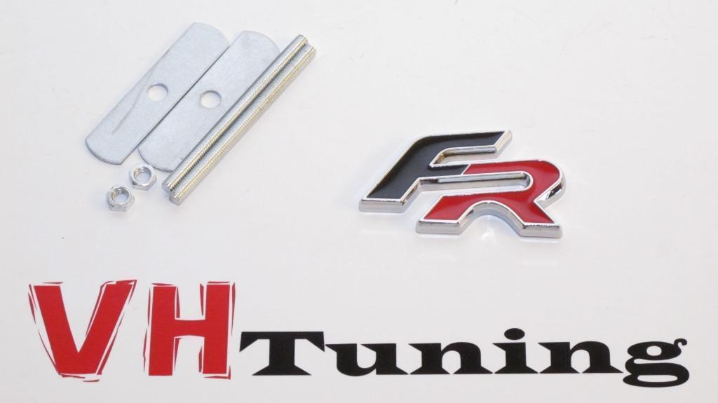 Seat FR 3D logo zwart / rood met grill bevestiging 5 cm, Ophalen of Verzenden