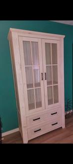Landelijke, brocante buffetkast, vitrinekast., Huis en Inrichting, Ophalen, 50 tot 100 cm, Zo goed als nieuw, 150 tot 200 cm