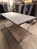 Tegel tafel met metalen onderstel, Ophalen, Gebruikt, 100 tot 150 cm, Overige materialen