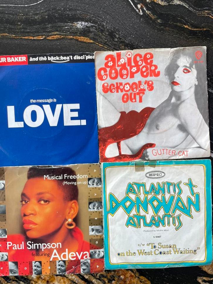 diverse Popsingels: Alice Cooper,AphroditesChild, etc….…., Cd's en Dvd's, Vinyl | Pop, Gebruikt, 1960 tot 1980, 12 inch, Ophalen of Verzenden