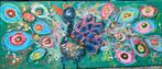 Pauw kleurrijke  langwerpig kunst kleur modern abstract art, Ophalen of Verzenden