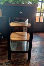 2x Roltafel Kastjes Zwartbruin/Eiken - Nieuwstaat!, Ophalen, Minder dan 50 cm, Nieuw, Minder dan 50 cm