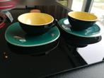 Twee vintage kop en schotels van Boch Freres., Antiek en Kunst, Ophalen of Verzenden