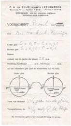 Voorschrift 1949 Oogarts Ten Thije Leeuwarden - Bril Harkink, Verzamelen, Merken en Reclamevoorwerpen, Ophalen of Verzenden, Gebruikt