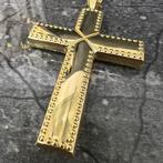 14 karaats gouden hanger kruis kettinghanger groot model, Ophalen of Verzenden, Zo goed als nieuw, Goud, Zilver