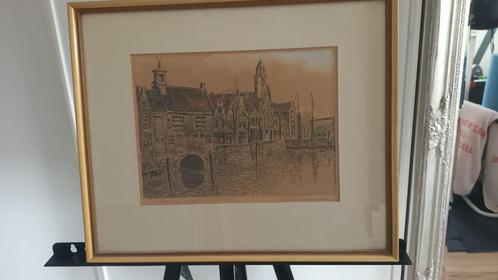 Marius Janssen Rotterdam Aelbrechtskolk, Antiek en Kunst, Kunst | Etsen en Gravures, Ophalen