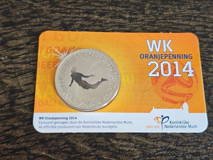 WK Oranjepenning 2014 - Coincard, Postzegels en Munten, Penningen en Medailles, Overige materialen, Nederland, Ophalen of Verzenden