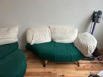 Groene design bank met kussens, Huis en Inrichting, Ophalen, Gebruikt, Stof