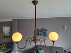 Hanglamp met 2 ronde lampen., Huis en Inrichting, Lampen | Kroonluchters, Gebruikt, Ophalen