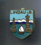 Lindau i.B. email op koper broche ( P_099a ), Verzamelen, Speldjes, Pins en Buttons, Verzenden, Zo goed als nieuw, Stad of Land