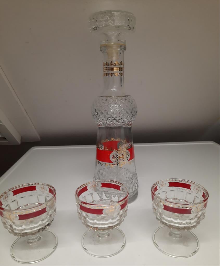 Vintage Glazen met Karaf Set, Ophalen of Verzenden