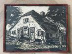 Paul van Dam - Veluwe - - Boerderij Houtsnede, Antiek en Kunst, Kunst | Etsen en Gravures, Ophalen of Verzenden