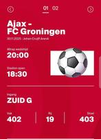2 tickets ajax - Fc Groningen, Tickets en Kaartjes, Sport | Voetbal, Eén persoon