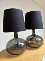 IKEA tafellamp Ljusas Uvas zwart rookglas, set of enkel, Ophalen of Verzenden, Zo goed als nieuw, Glas, Minder dan 50 cm