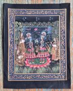 Originele Indiaanse Radha Krishna miniatuur op zijde., Antiek en Kunst, Ophalen of Verzenden