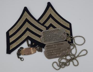 US WWII 401st Bomb Group, Dogtag & ID bracelet grouping beschikbaar voor biedingen