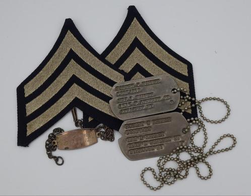 US WWII 401st Bomb Group, Dogtag & ID bracelet grouping, Verzamelen, Militaria | Tweede Wereldoorlog, Landmacht, Kleding of Schoenen