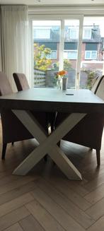 Eettafel + Stoelen, Huis en Inrichting, Ophalen, Gebruikt, Metaal, Modern