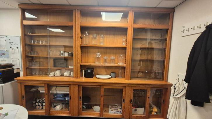 Grote vintage apothekerskast, Huis en Inrichting, Kasten | Buffetkasten, Zo goed als nieuw, 200 cm of meer, 25 tot 50 cm, Ophalen