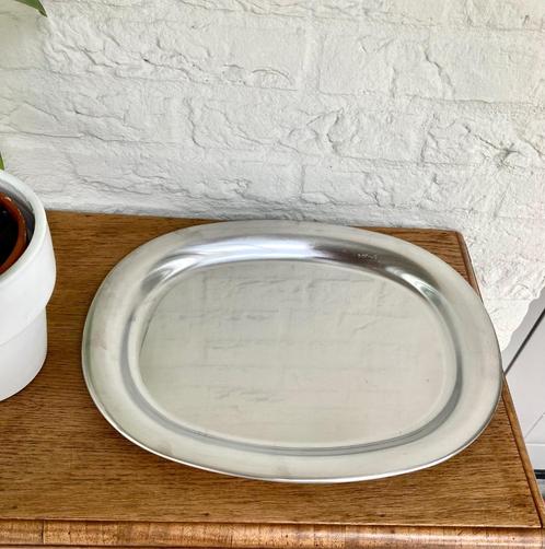 Alessi Italy, vlakke RVS serveerschaal, J. Morrison 2000, Huis en Inrichting, Keuken | Keukenbenodigdheden, Gebruikt, Ophalen of Verzenden