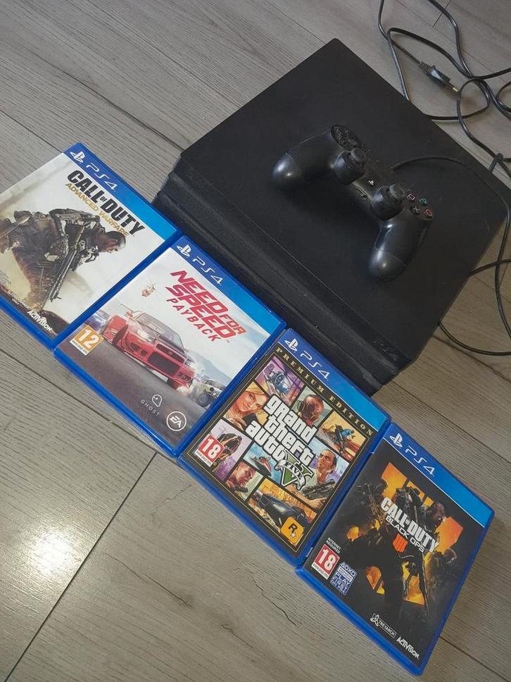 PlayStation 4 Pro 1TB + 1 Controller + 5 Games, Spelcomputers en Games, Spelcomputers | Sony PlayStation 4, Gebruikt, Pro, 1 TB