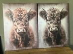 Groot canvas doek/schilderij hooglander, Huis en Inrichting, Ophalen, Zo goed als nieuw