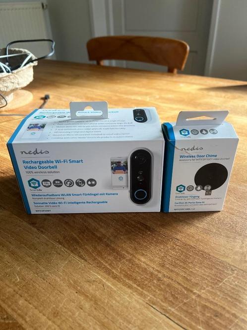 Nedis draadloze video deurbel, Huis en Inrichting, Deurbellen, Nieuw, Draadloos, Ingebouwde camera, Bewegingsdetectiesensor, Terugspreekfunctie