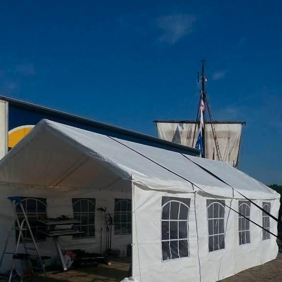 Partytent 3x4/4x4/3x6/4x6/5x6/4x8 huren of statafels en meer, Tuin en Terras, Partytenten, Gebruikt, Partytent, Ophalen