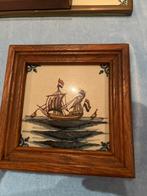 Delfts Blauw Tegeltableau met Schip, Antiek en Kunst, Ophalen of Verzenden