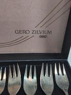 Gero Zilvium verzilverde gebaksvorkjes in originele doos, Antiek en Kunst, Antiek | Bestek, Ophalen of Verzenden