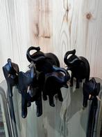 Set van 6 Vintage Houten Olifanten - Handgesneden, Verzenden