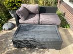 Tuinbank en tafel, Tuin en Terras, Tuinsets en Loungesets, Kunststof, Gebruikt, Bank, Loungeset