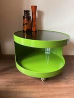 Spage Age ,Luna ,bijzettafel op wielen,rookglazen blad, Minder dan 50 cm, Gebruikt, 50 tot 100 cm, 50 tot 75 cm