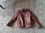 Super stoer bruin (nep)leren jack maat 140, Kinderen en Baby's, Kinderkleding | Maat 140, Ophalen, C&A, Zo goed als nieuw, Jongen