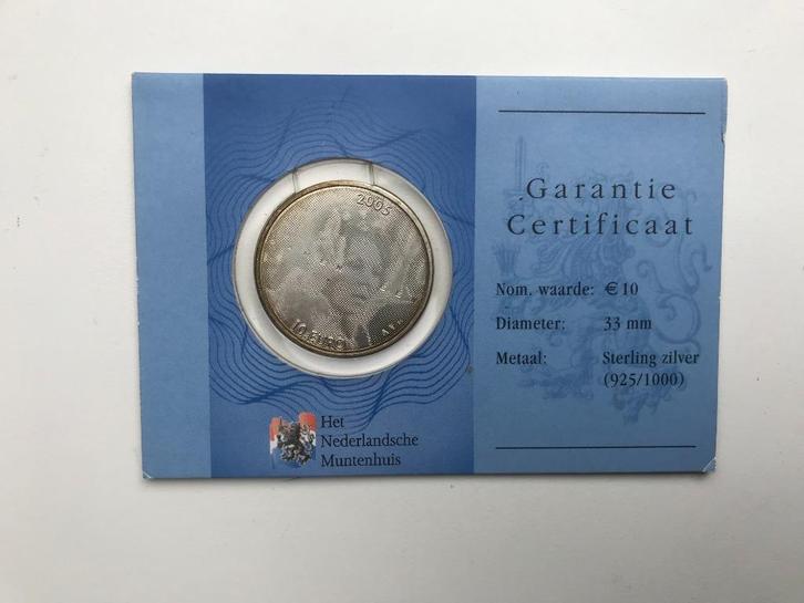 Nederland Jubileum 10 euro 2005 Zilver Coincard HNM, Postzegels en Munten, Munten | Europa | Euromunten, Setje, 10 euro, Overige landen