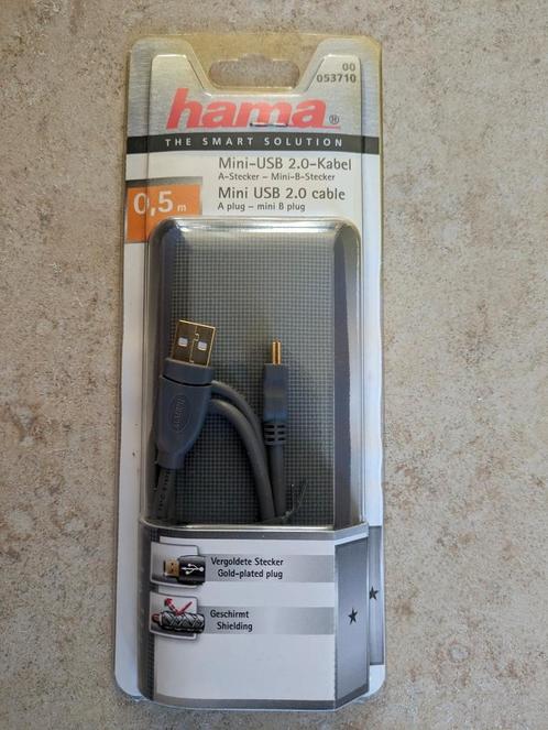 Hama Mini USB 2.0, 0.5m. kabel, Audio, Tv en Foto, Audiokabels en Televisiekabels, Nieuw, Scartkabel, Minder dan 2 meter, Ophalen of Verzenden