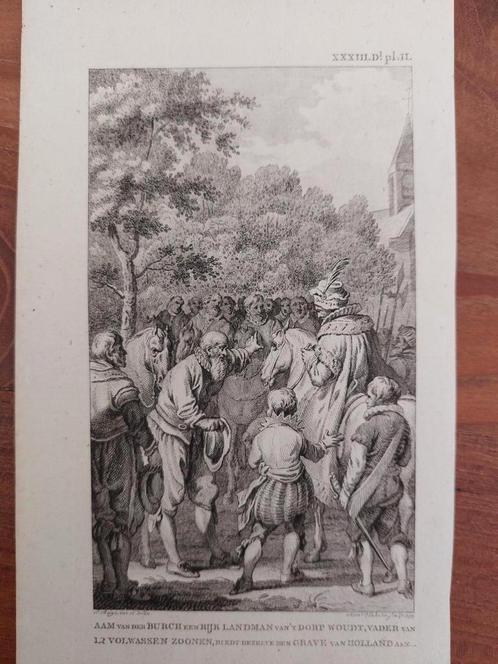 47 / Aam van der Burch een rijk landsman van 't dorp Woudt, Antiek en Kunst, Kunst | Etsen en Gravures, Ophalen of Verzenden