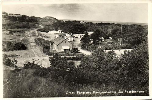 Groet, Panorama Kampeerterrein De Paardenhemel - 1956 gelope, Verzamelen, Ansichtkaarten | Nederland, Gelopen, Noord-Holland, 1940 tot 1960