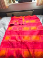 Vintage rood oranje geruite Hema deken, Verzamelen, Retro, Ophalen, Huis en Inrichting