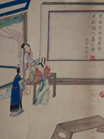 Chinese prent op zijde., Antiek en Kunst, Ophalen of Verzenden