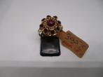 14 karaat goud ring met granaat maat 18 - 3.6 gram, Sieraden, Tassen en Uiterlijk, Ringen, Gebruikt, Ophalen of Verzenden, 17 tot 18