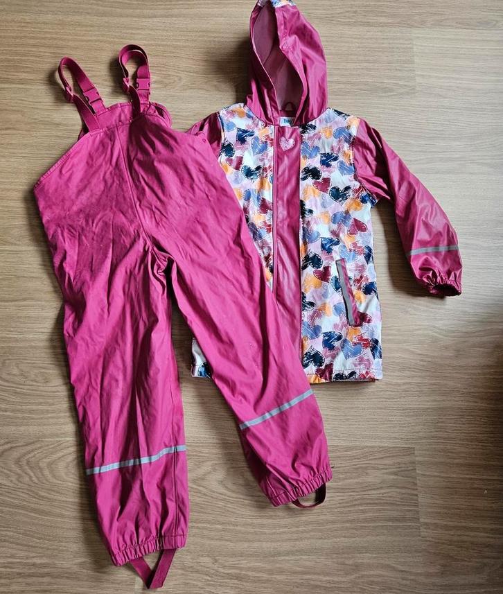 Gevoerd regenpak (maat 122/128, Lupilu), Kinderen en Baby's, Kinderkleding | Maat 122, Gebruikt, Meisje, Jas, Ophalen