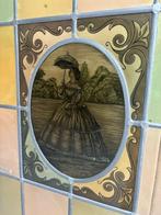 Binnendeur met glas inlood mooie glas in lood deur, Ophalen, Gebruikt, 80 tot 100 cm, Binnendeur