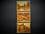 3 Pyrografie lijsten Brugge België houtbranden brandschilder, Antiek en Kunst, Ophalen of Verzenden