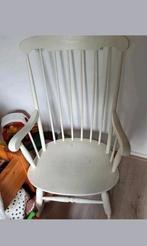 Vintage retro witte houten schommelstoel, Ophalen