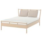 BJÖRKSNÄS Bedframe, berken/berkenfineer/Lönset, 140x200 cm, Huis en Inrichting, Ophalen, Tweepersoons, Scandinavisch, 140 cm